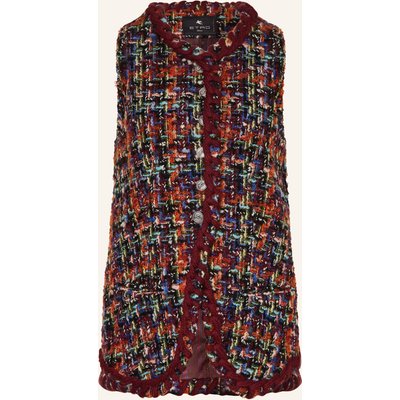 Etro Tweed-Weste Mit Glitzergarn rot