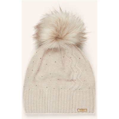 Capo Mütze Mit Cashmere Und Schmucksteinen beige