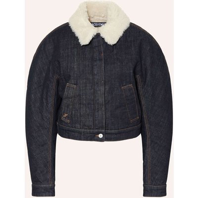 Jacquemus Jeansjacke Le Bomber De-Nîmes Ovalo Mit Kunstfell blau