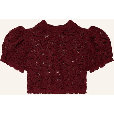 Kinga Mathe Dirndlbluse Pina Aus Lochspitze rot