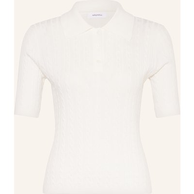 Darling Harbour Strick-Poloshirt weiss
