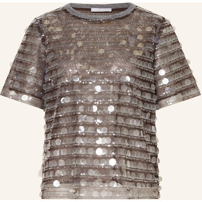 Rich & Royal T-Shirt Aus Mesh Mit Pailletten grau