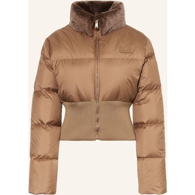 Fendi Daunenjacke Mit Abnehmbarem Kragen beige
