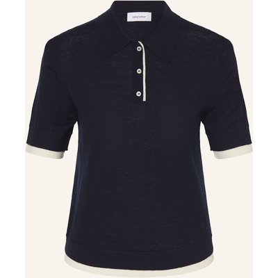 Darling Harbour Strick-Poloshirt blau