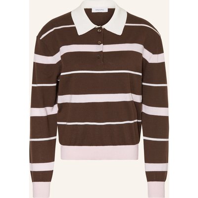 Darling Harbour Strick-Poloshirt braun