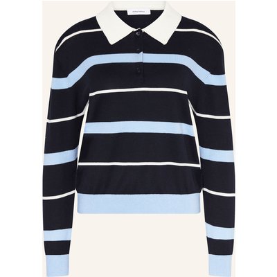 Darling Harbour Strick-Poloshirt blau