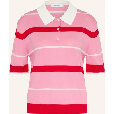 Darling Harbour Strick-Poloshirt pink