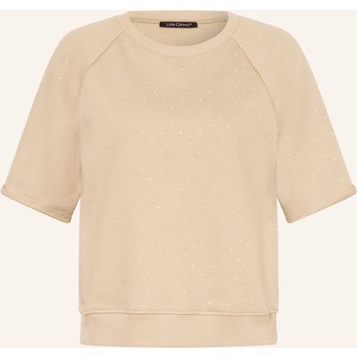 Luisa Cerano Sweatshirt Mit Schmucksteinen beige