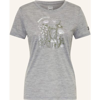 Super.Natural Funktionsshirt Rock Flowers Mit Merinowolle grau