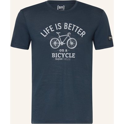 Super.Natural T-Shirt Better Bike Mit Merinowolle blau