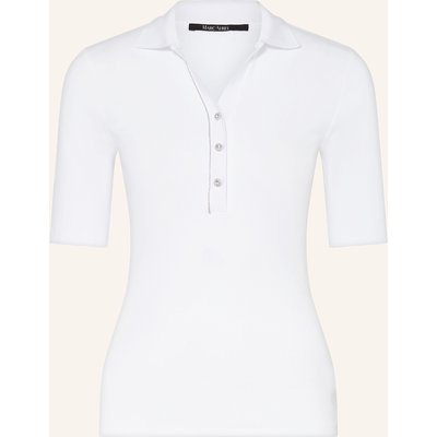 Marc Aurel Jersey-Poloshirt Mit Schmucksteinen weiss