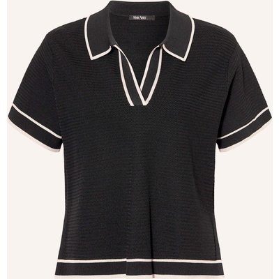 Marc Aurel Strick-Poloshirt schwarz