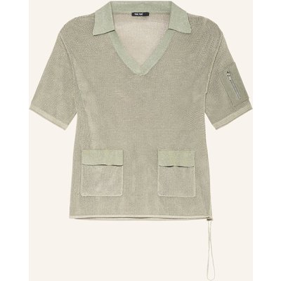 Marc Aurel Strick-Poloshirt Mit Glitzergarn gruen