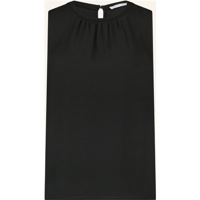 Betty&Co Blusenshirt Mit Webbesatz schwarz