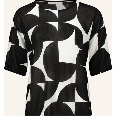Betty&Co Feinstrickpullover Mit Print schwarz