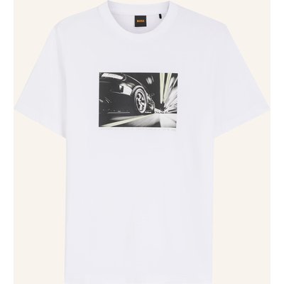 Boss T-Shirt Te_Motors Regular Fit weiss
