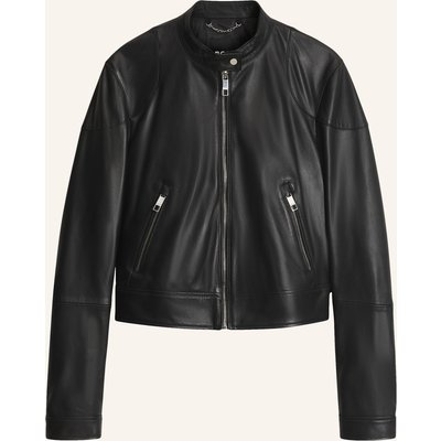 Boss Lederjacke Satera Regular Fit schwarz