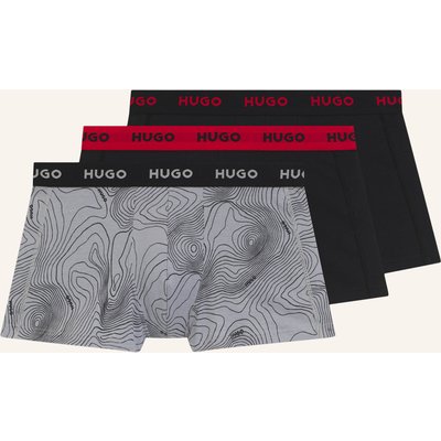 Hugo Boxer Short Trunk Triplet Design grau