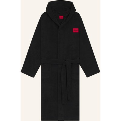 Hugo Morgenmantel Terry Gown Hooded schwarz