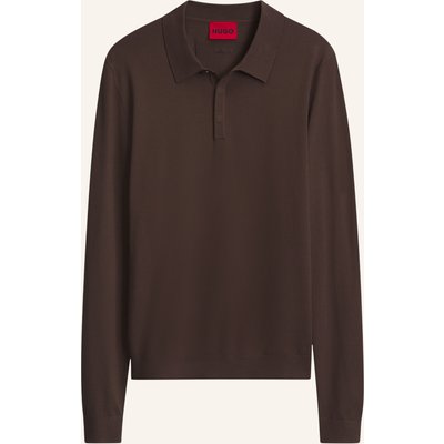 Hugo Strick-Poloshirt San Pippo Slim Fit braun