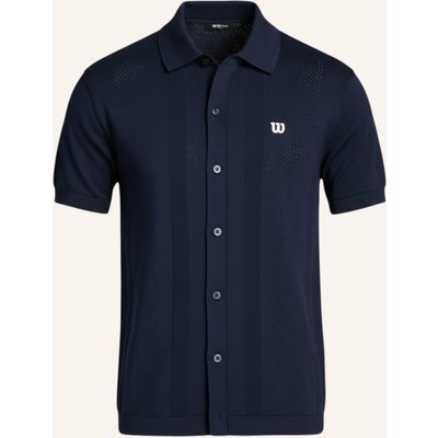 Wilson Poloshirt M Lafayette Pique Button Up Polo blau