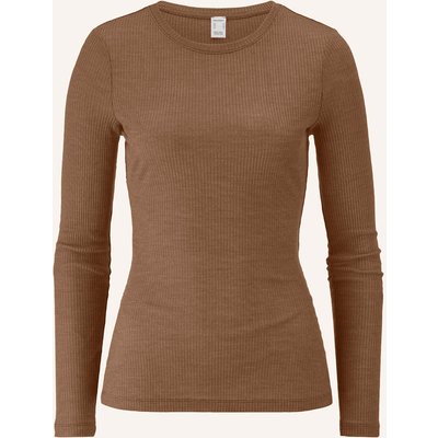 Hessnatur Hessnatur Longsleeve Warm Touch Aus Bio-Schurwolle Und Tencel™ Lyocell braun