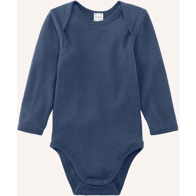Hessnatur Hessnatur Langarm Body Aus Bio-Merinowolle Mit Seide blau