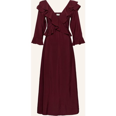 Kaffe Maxikleid Mit Volants Kaelsie rot
