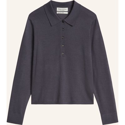 Marc O'polo Feinstrick-Poloshirt grau
