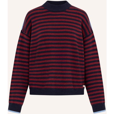 Frieda & Freddies Streifenpullover Mit Stehkragen blau