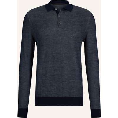 Windsor. Langarm-Poloshirt blau