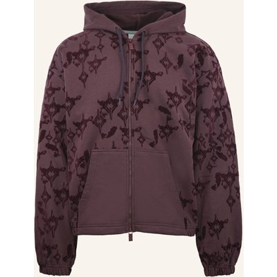 Carlo Colucci Kapuzensweatjacke Mit Flockprint - Soft Impact Flenger rot