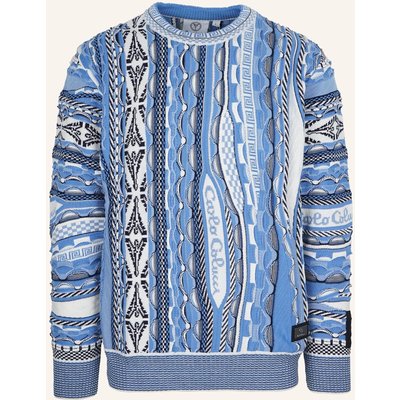 Carlo Colucci Strickpullover - 3d Knit Fuscaldo blau