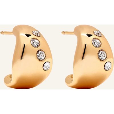 Yoj Ohrstecker Remeni Crystal Chubby Hoop Earrings By Glambou gold