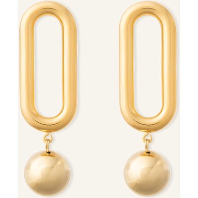 Vanessa Baroni Ohrhänger Bold Link Bead Earring Gold By Glambou gold