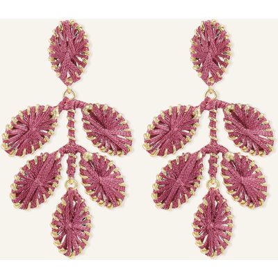 Lott.Gioielli Ohrhänger Beatrice Ce Si Flower Leafs Earring M Dark Fuchsia By Glambou gold