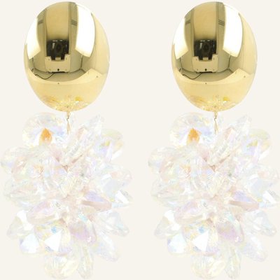 Lott.Gioielli Ohrhänger Solea Thick Oval Crystal Sequins Holo Polished Silver Pin By Glambou silber