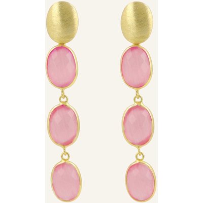 Lott.Gioielli Ohrhänger April Ce Qu Three Framed Stones Sunset Pink By Glambou gold