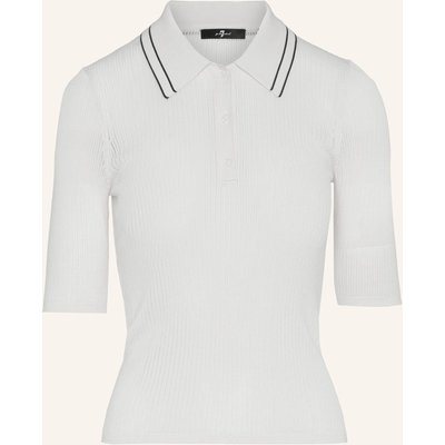 7 For All Mankind Knitted Piped Collar S/S Polo weiss