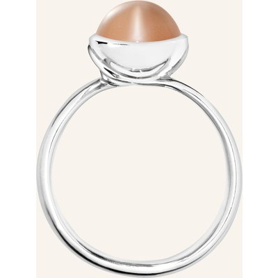 Tamara Comolli Ring Ring Bouton Small Moonstone Brown Aus 18k Weißgold Mit Brauner Mondstein silber
