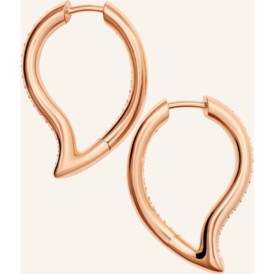 Tamara Comolli Ohrhänger Ohrhänger Signature Hoop Twisted Drop Mit Diamond Pavé 18k Roségold rosegold