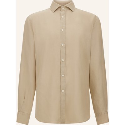Boggi Milano Leinenhemd Regular Fit beige