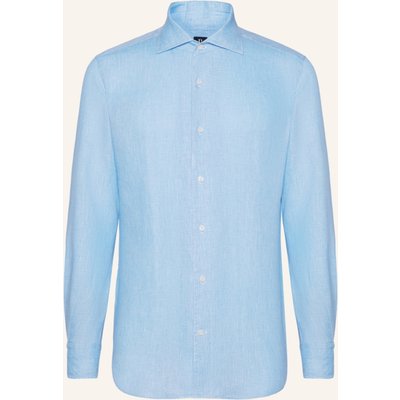 Boggi Milano Leinenhemd Regular Fit blau