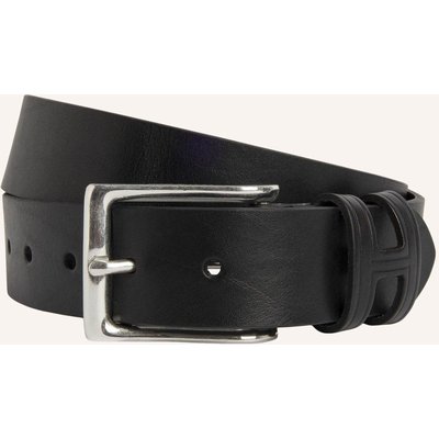 Hackett London Gürtel Tack Stitch H Keeper schwarz