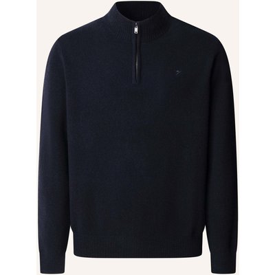 Hackett London Pullover Lambswool Hzip blau