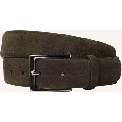 Hackett London Gürtel Suede Feather Edge gruen
