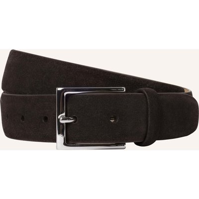 Hackett London Gürtel Suede Feather Edge braun