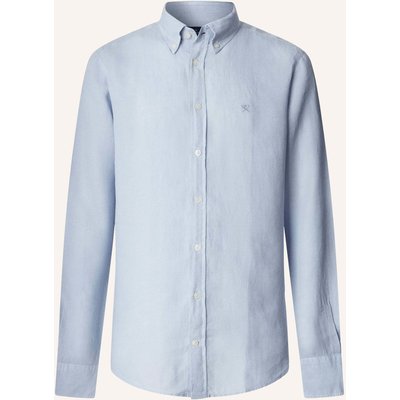 Hackett London Freizeithemd Ess Gmd Linen Brpt blau