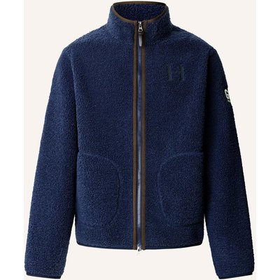 Hackett London Sweatshirt Heritage Teddy Flc Fz blau