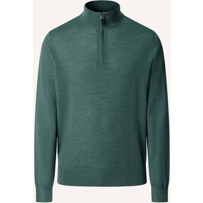 Hackett London Pullover Ess Merino Hzip gruen